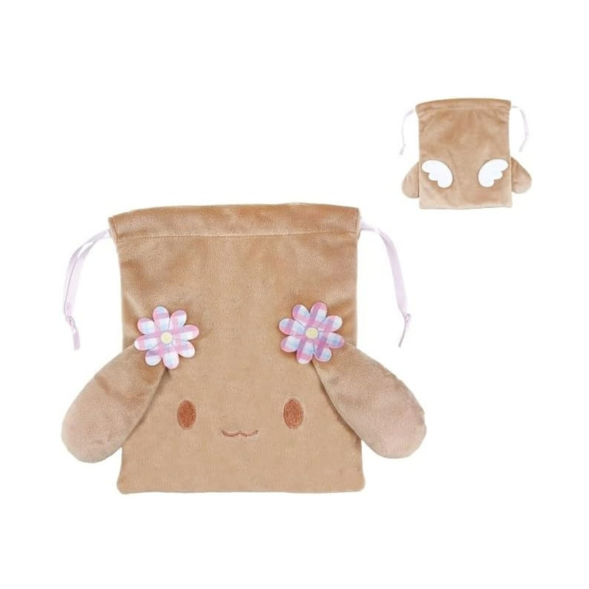 SANRIO Cinnamo Angels Face Drawstring Bag (Mocha)