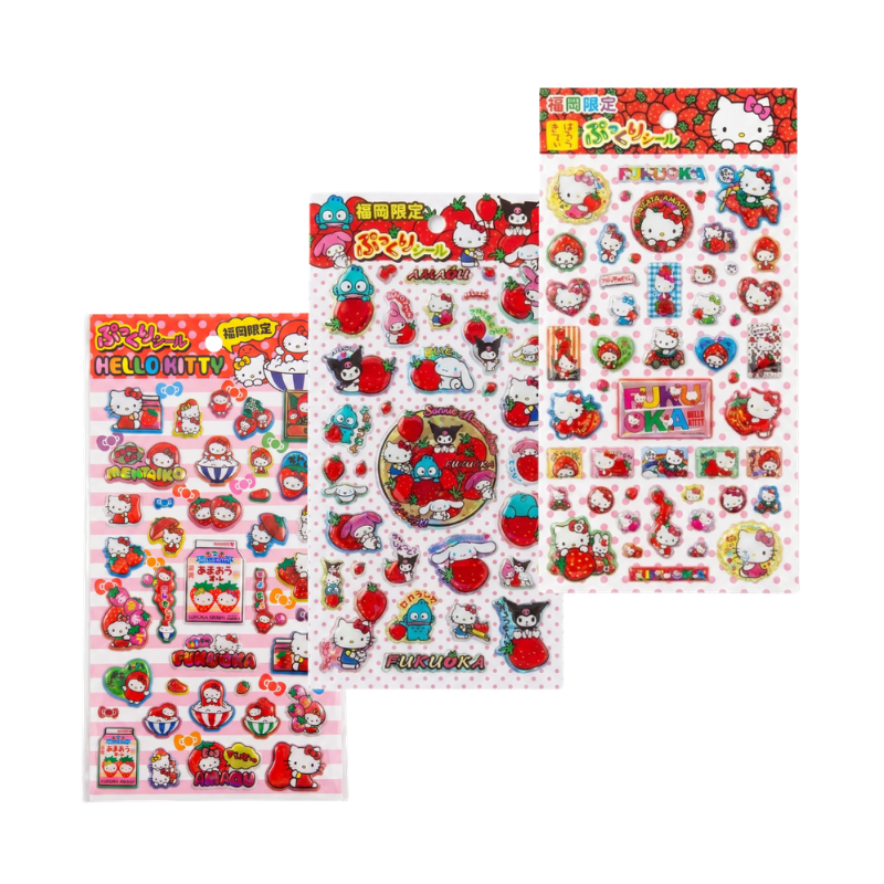 SANRIO Fukuoka Exclusive Strawberry Puffy Stickers