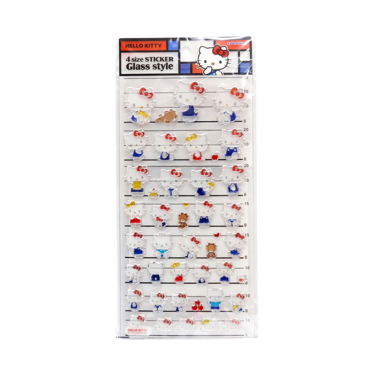 SANRIO Hello Kitty 4 Size Glass Style Sticker