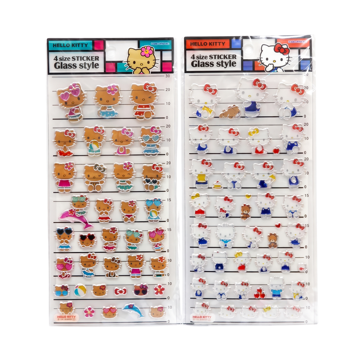 SANRIO Hello Kitty 4 Size Glass Style Sticker
