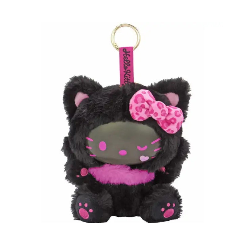 SANRIO Hello Kitty Fine Face Cat Mascot Holder Keychain (Black)
