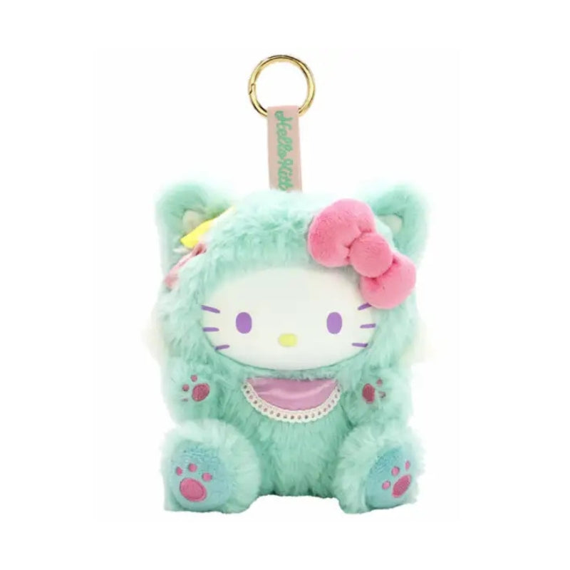 SANRIO Hello Kitty Fine Face Cat Mascot Holder Keychain (Mint)