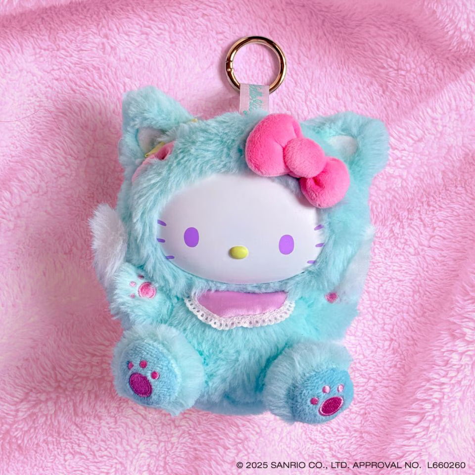 SANRIO Hello Kitty Fine Face Cat Mascot Holder Keychain (Mint)