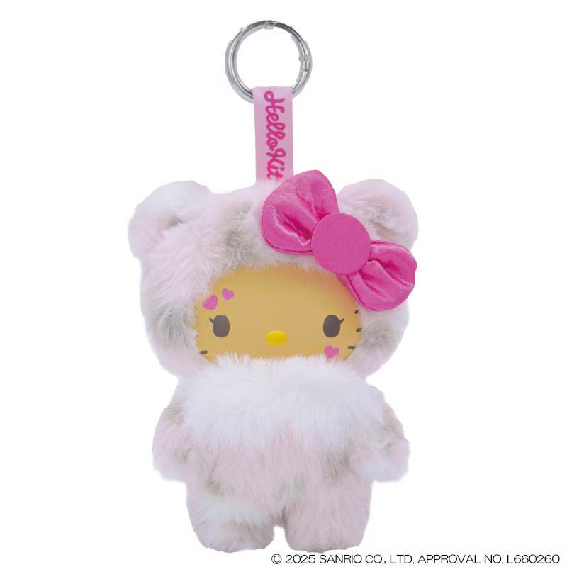 SANRIO Hello Kitty Fine Face Mini Mascot Holder Keychain (Pink Leopard)