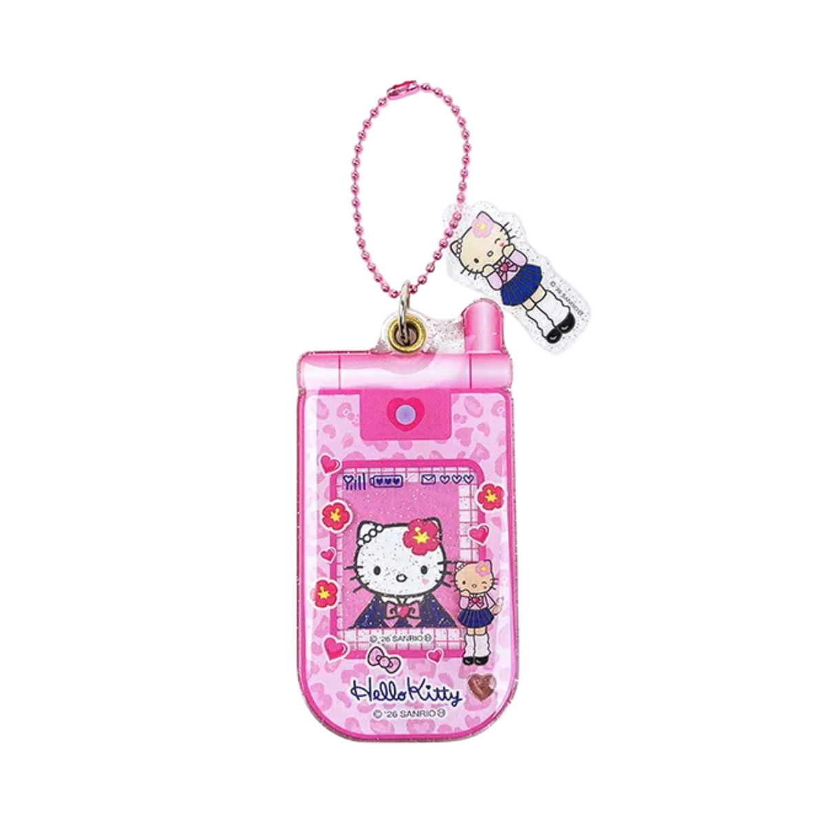 SANRIO Hello Kitty Style Up Long Leg Flip Phone Acrylic Keychain