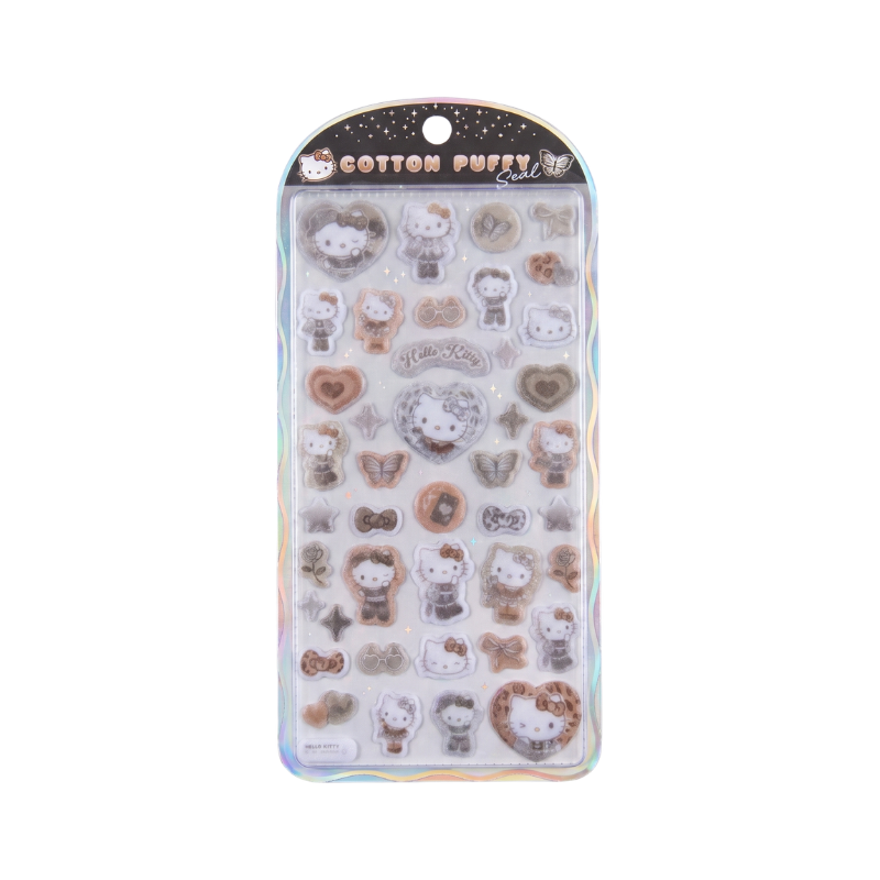 SANRIO Hello Kitty Tanned Cotton Puff Sticker leopard print