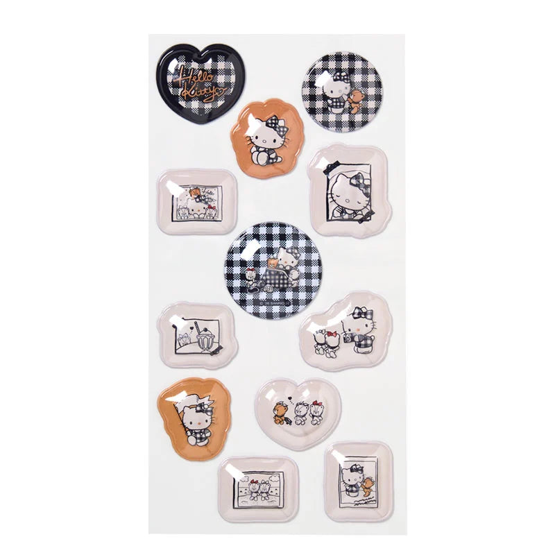 SANRIO Hello Kitty & Tiny Chum Puffy Dome Sticker (Black)