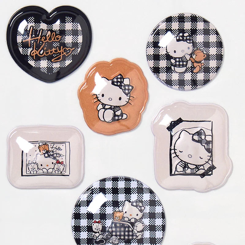 SANRIO Hello Kitty & Tiny Chum Puffy Dome Sticker (Black)