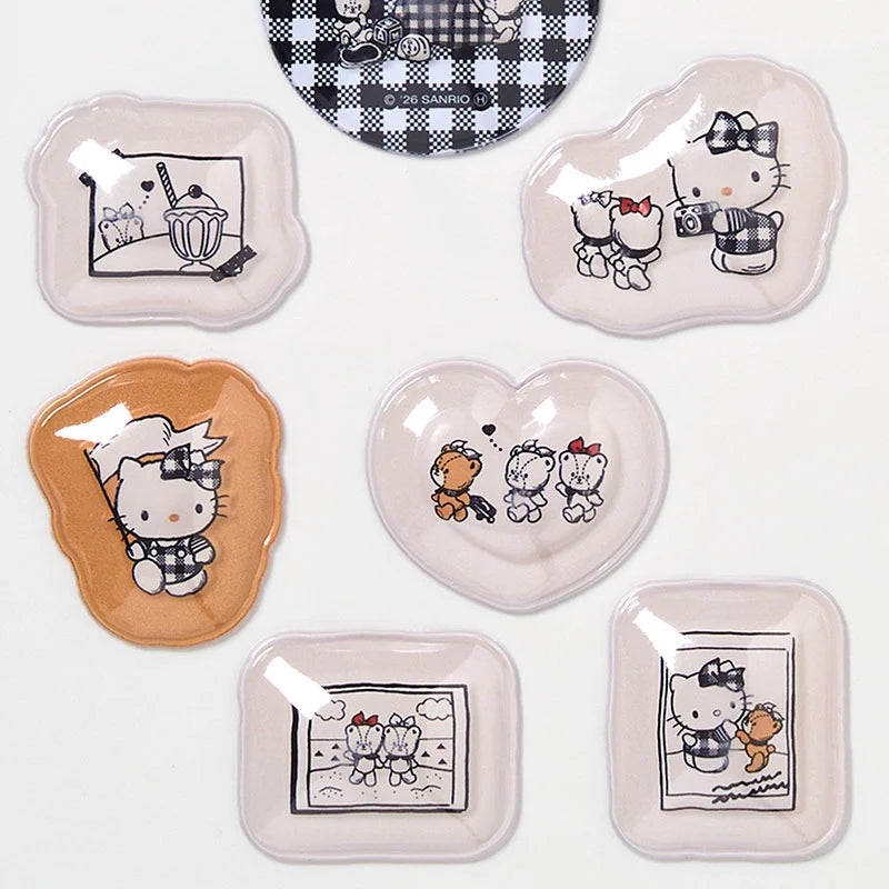 SANRIO Hello Kitty & Tiny Chum Puffy Dome Sticker (Black)