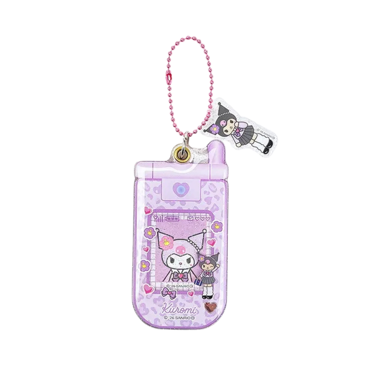 SANRIO Kuromi Style Up Long Leg Flip Phone Acrylic Keychain