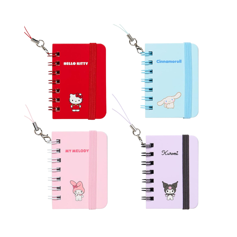 SANRIO Mini Ring Notebook Keychain (Hello Kitty/Cinnamoroll/My Melody/Kuromi)