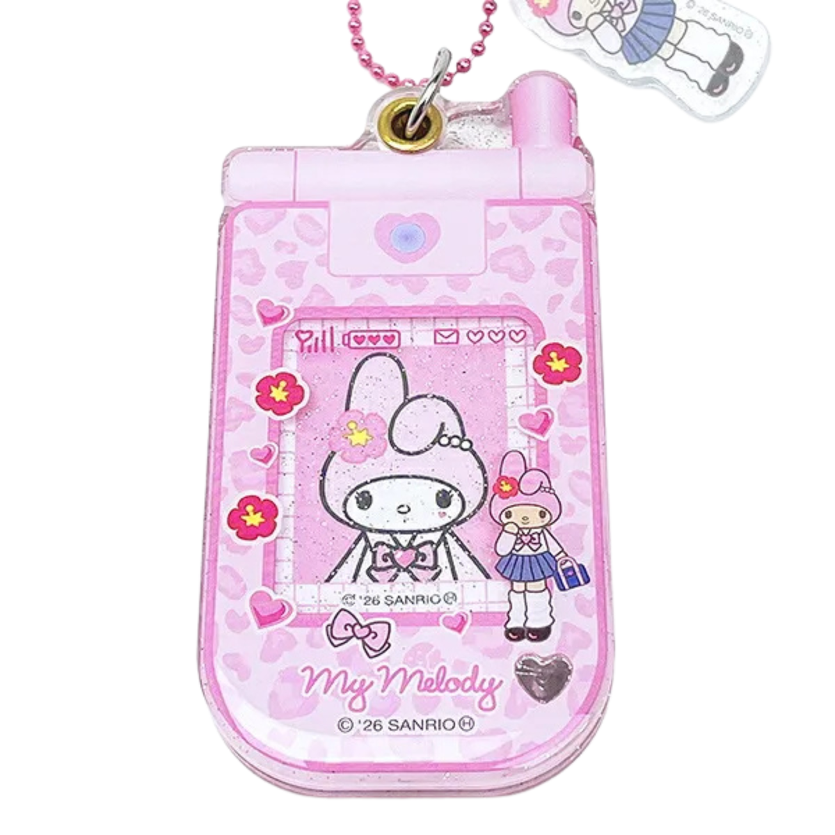 SANRIO My Melody Style Up Long Leg Flip Phone Acrylic Keychain