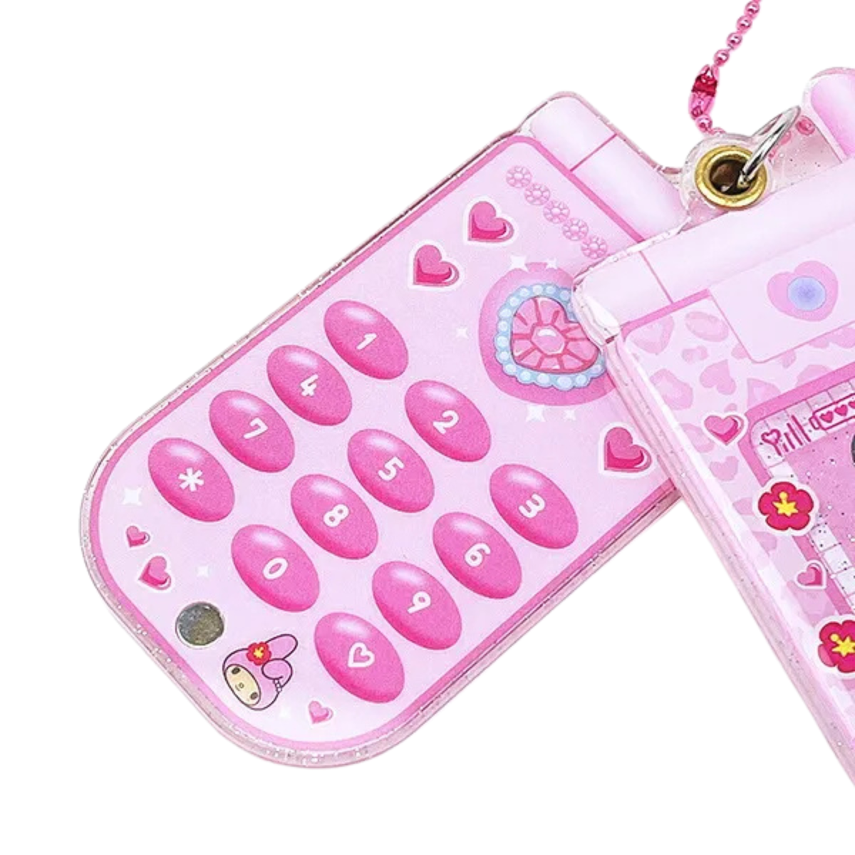 SANRIO My Melody Style Up Long Leg Flip Phone Acrylic Keychain