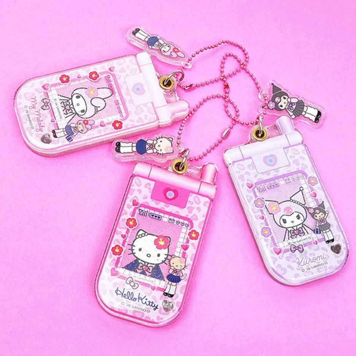 SANRIO My Melody Style Up Long Leg Flip Phone Acrylic Keychain