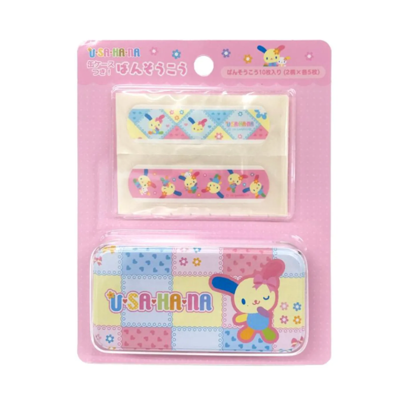 SANRIO Usahana Bandages With Tin Case (Pink)