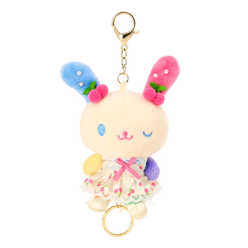 SANRIO Usahana Reel Mascot Holder Keychain (Cherry Dress)