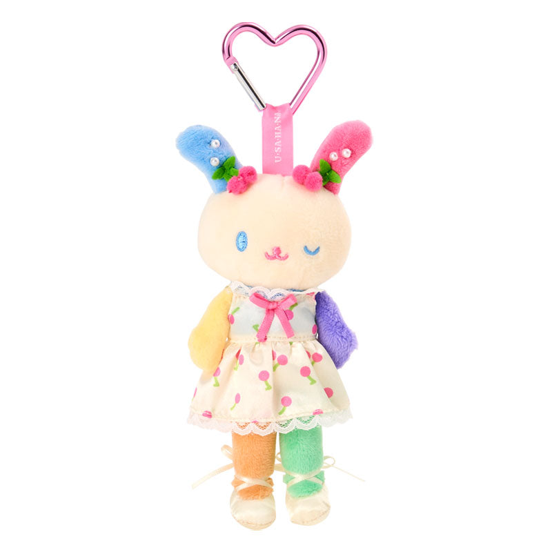 SANRIO Usahana Style Up Long Leg Mascot Holder Keychain (Cherry Dress)