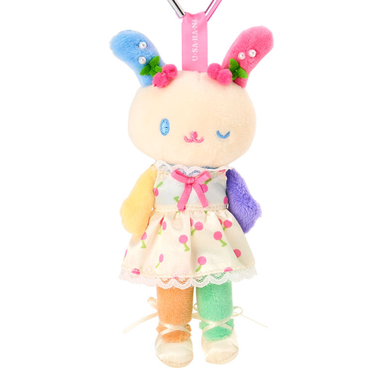 SANRIO Usahana Style Up Long Leg Mascot Holder Keychain (Cherry Dress)