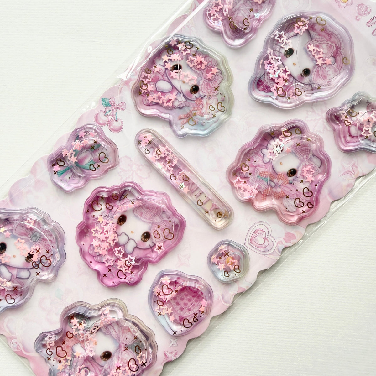 SANRIO x Amenomori Fumika Water In Seal Sequins Puffy Sticker