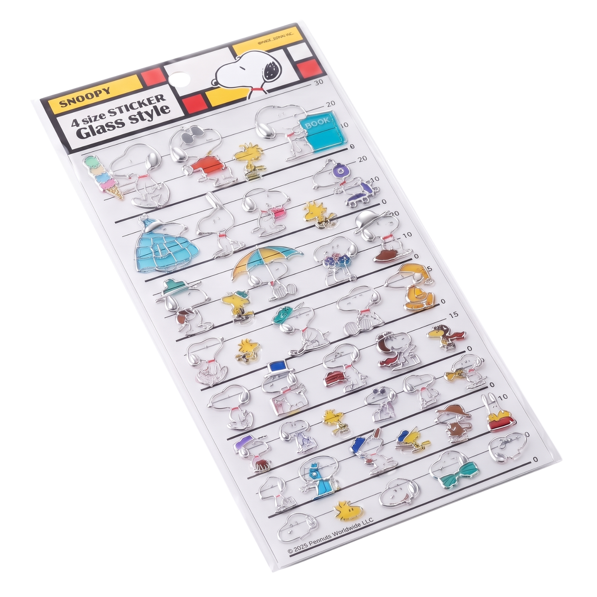 SNOOPY 4 Size Glass Style Sticker