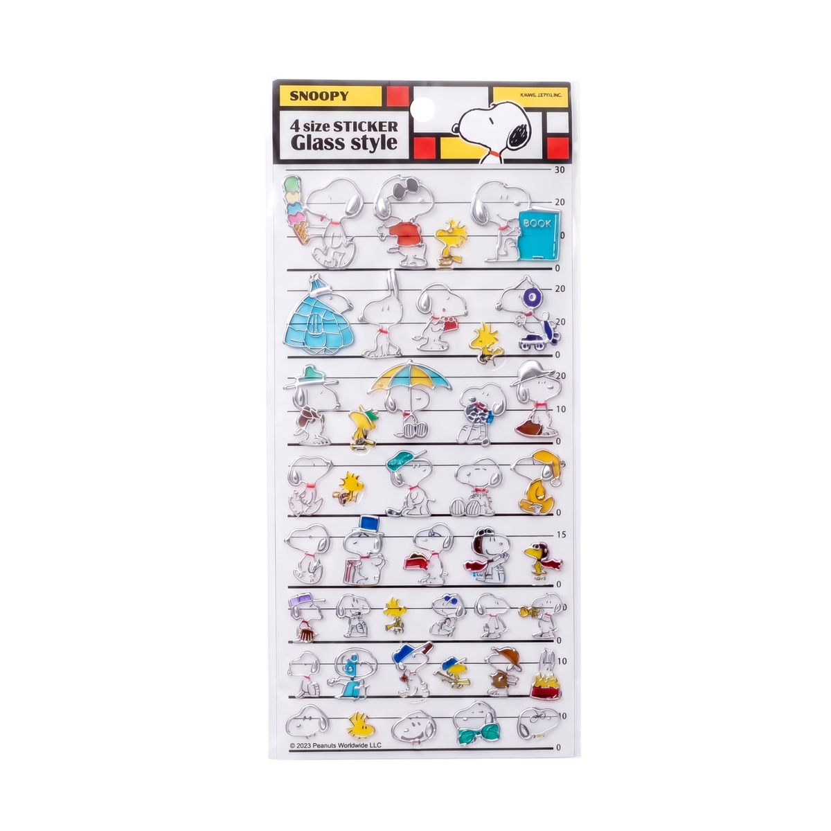 SNOOPY 4 Size Glass Style Sticker