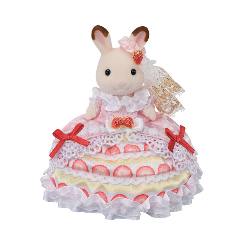 SYLVANIAN FAMILIES Freya's Birthday Celebration Strawberry Cake Dress
