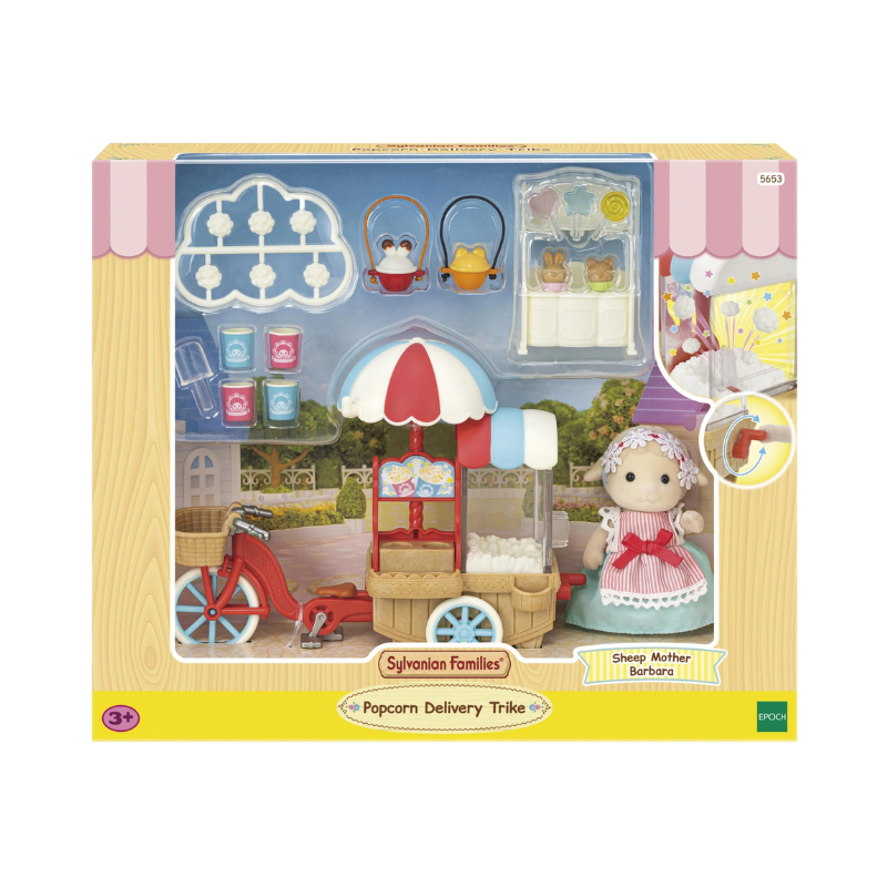 SYLVANIAN FAMILIES Sheep Mother Barbara Popcorn Delivery Trike