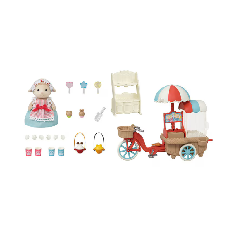 SYLVANIAN FAMILIES Sheep Mother Barbara Popcorn Delivery Trike