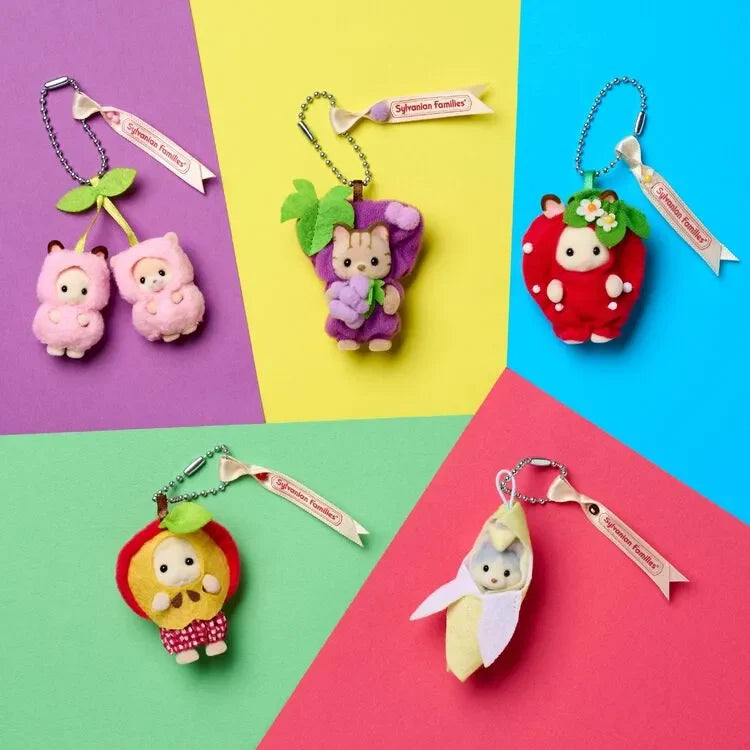SYLVANIAN FAMILIES Striped Cat Baby Grape Keychain