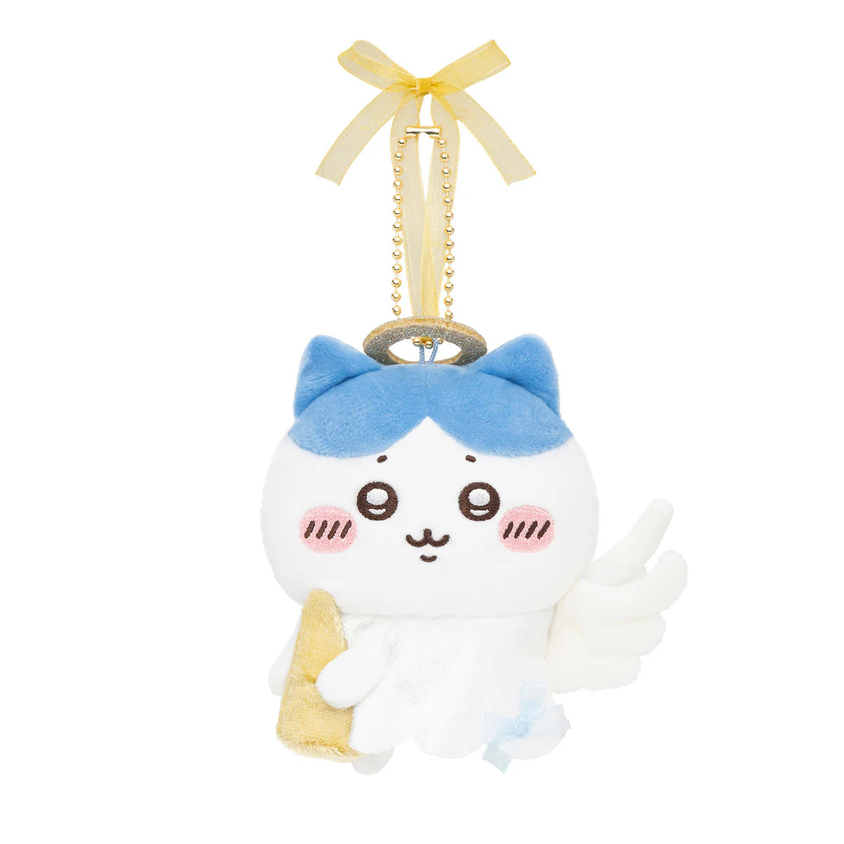 chiikawa-hachiware-nagano-characters-fluffy-angel-mascot-holder-keychain