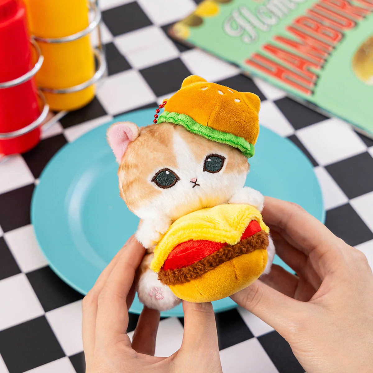 mofusand-diner-burger-meow-mascot-holder-keychain