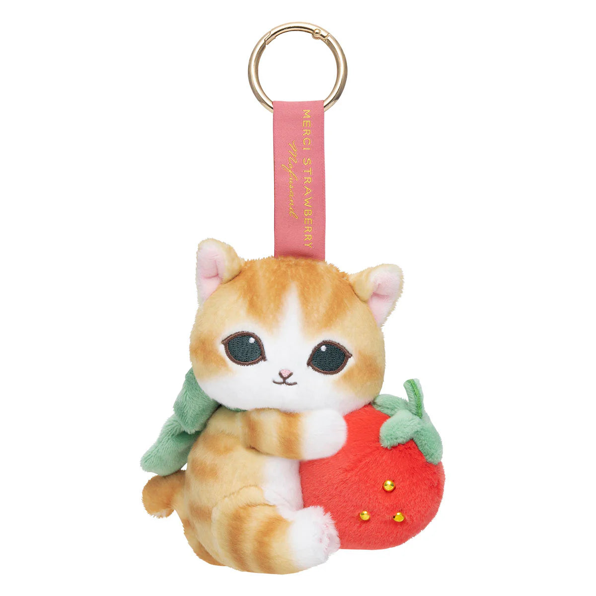 mofusand-merci-strawberry-mascot-holder-keychain-strawberry-brown-white-cat-