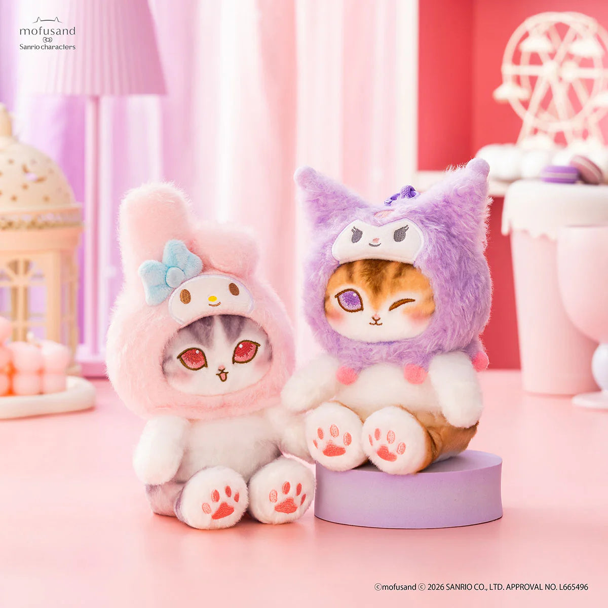 mofusand-x-sanrio-characters-fluffy-mascot-holder-keychain-kuromi-