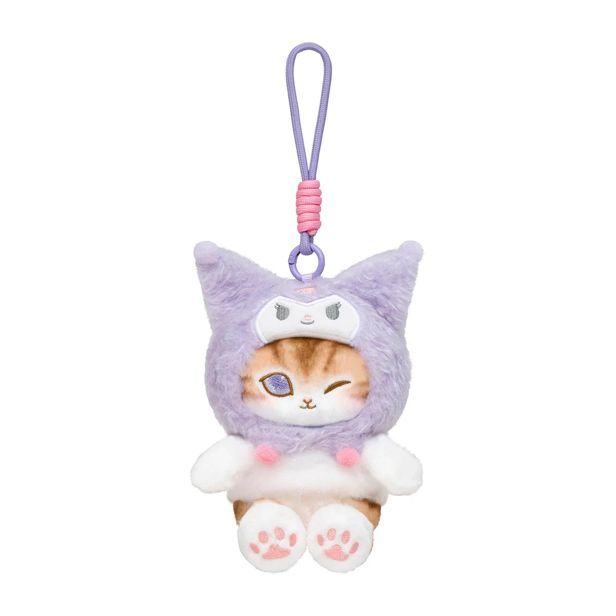 mofusand-x-sanrio-characters-fluffy-mascot-holder-keychain-kuromi-