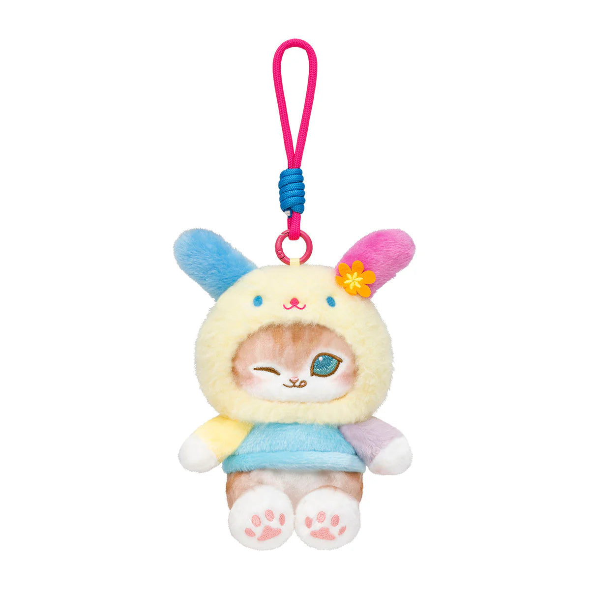 mofusand-x-sanrio-characters-fluffy-mascot-holder-keychain-usahana-
