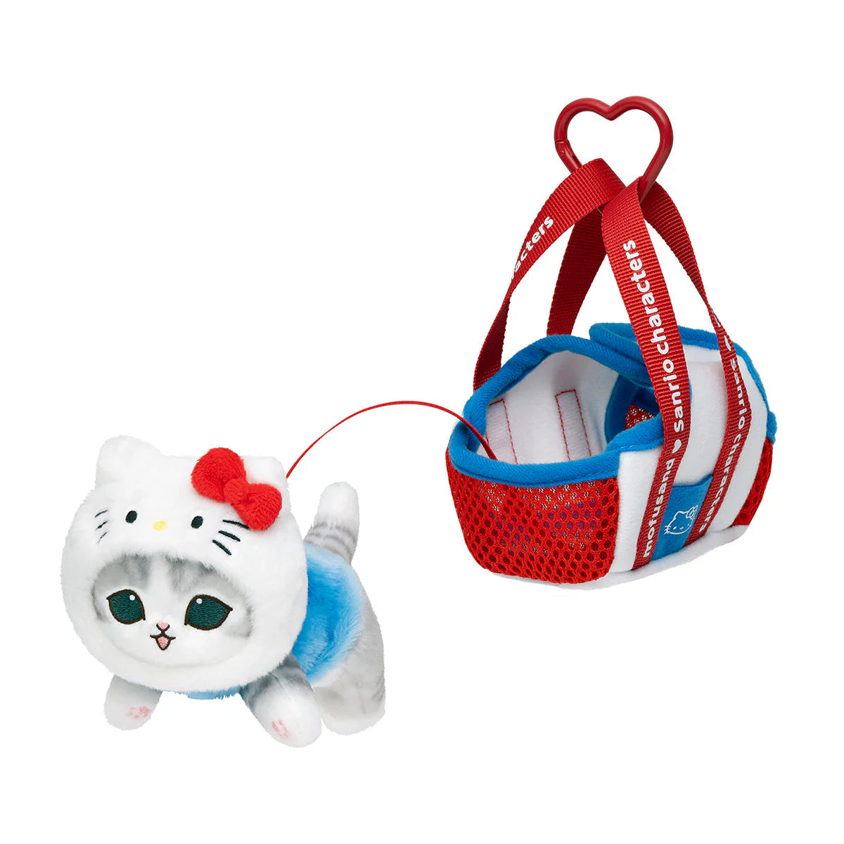 mofusand-x-sanrio-characters-outing-cat-in-bag-mascot-holder-keychain-hello-kitty-