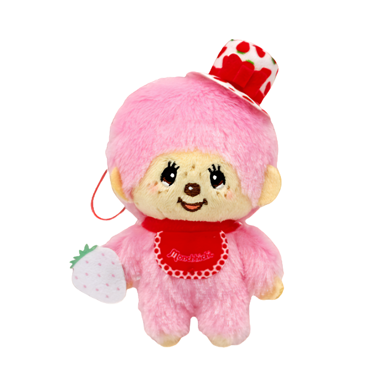 monchhichi-monchhichi-boy-pink-strawberry-hat-mini-mascot-holder-keychain