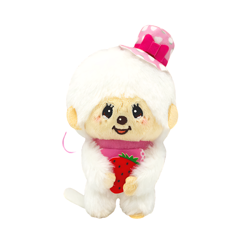 monchhichi-monchhichi-boy-white-strawberry-hat-mini-mascot-holder-keychain