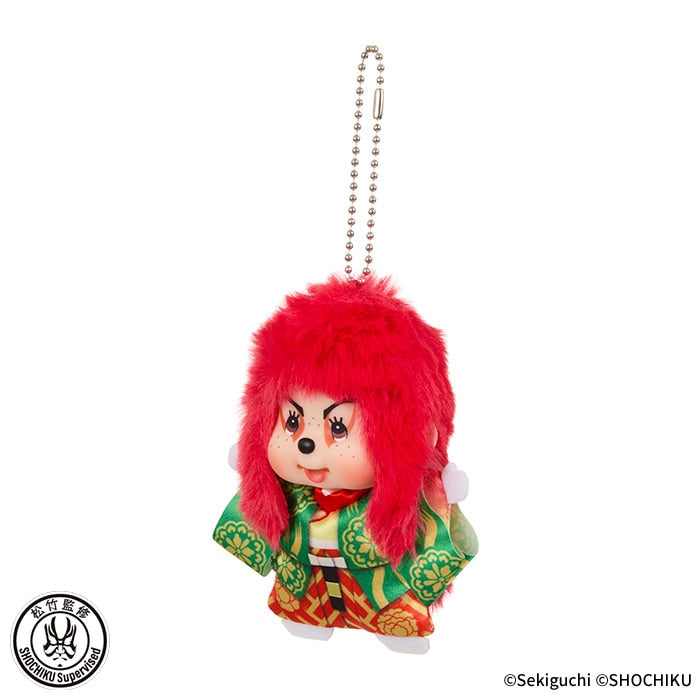 モンチッチ 歌舞伎 白 KABUKI MONCHHICHI MONCHHICHI x Kabuki SS Face Lion Dance Mascot Holder Keychain