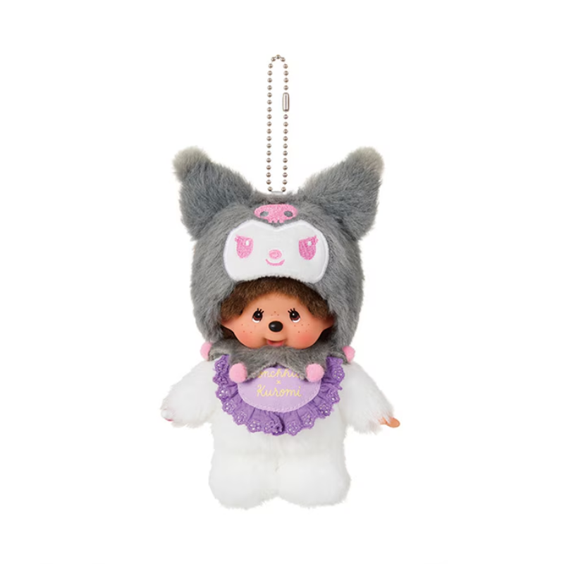 monchhichi-x-kuromi-mascot-holder-keychain