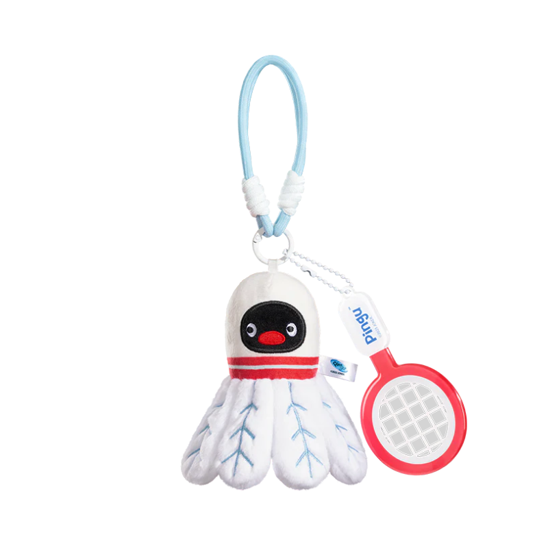 pingu-sports-series-badminton-mascot-holder-keychain