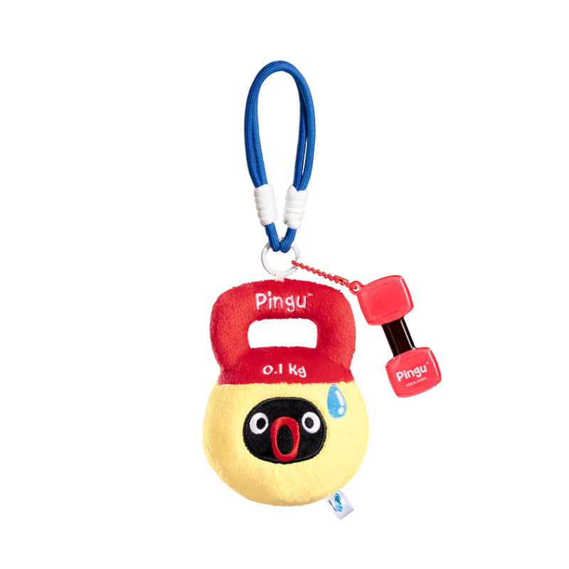 pingu-sports-series-dumbbell-mascot-holder-keychain