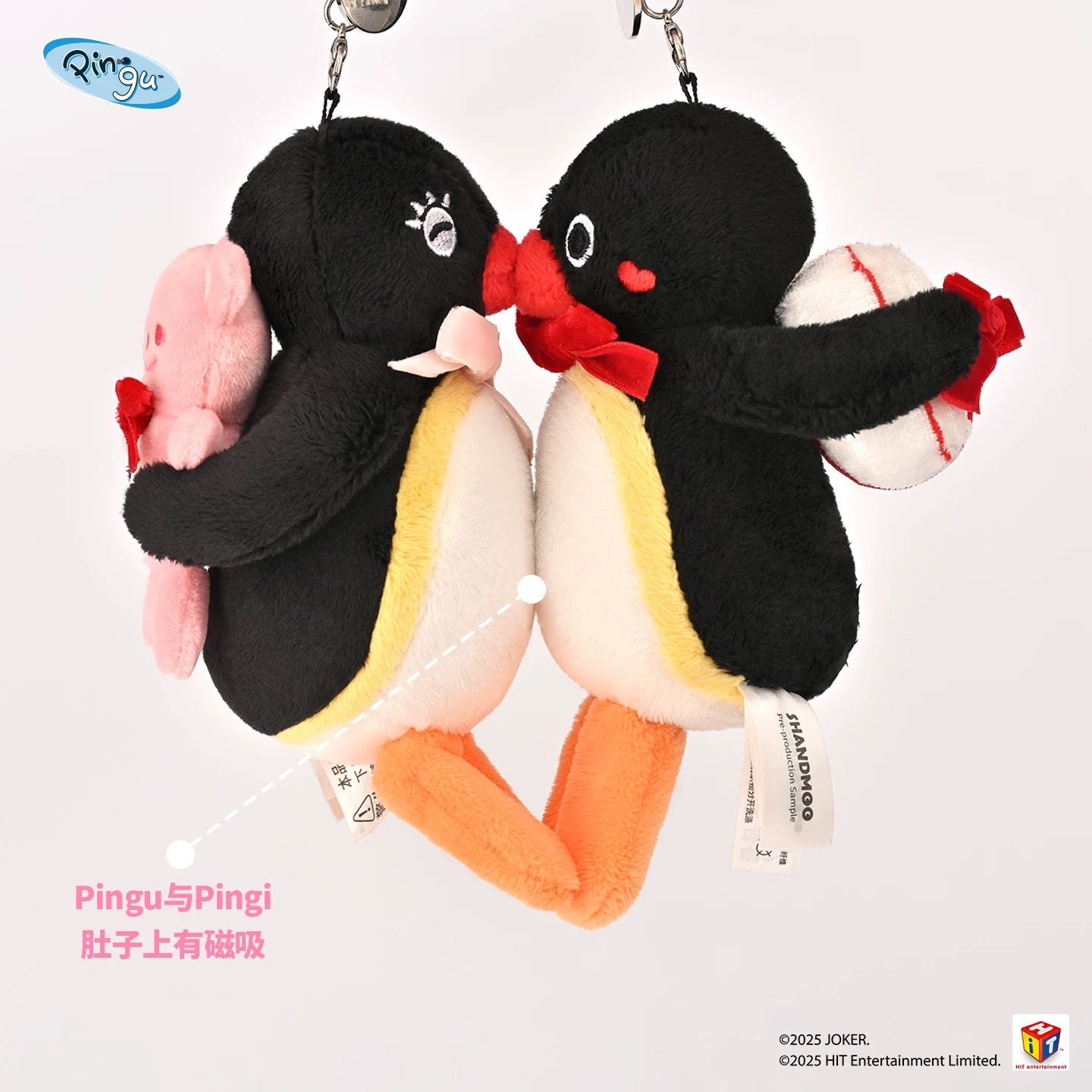 pingu-x-shandmoo-pingu-couple-magnetic-mascot-holder-keychain-set