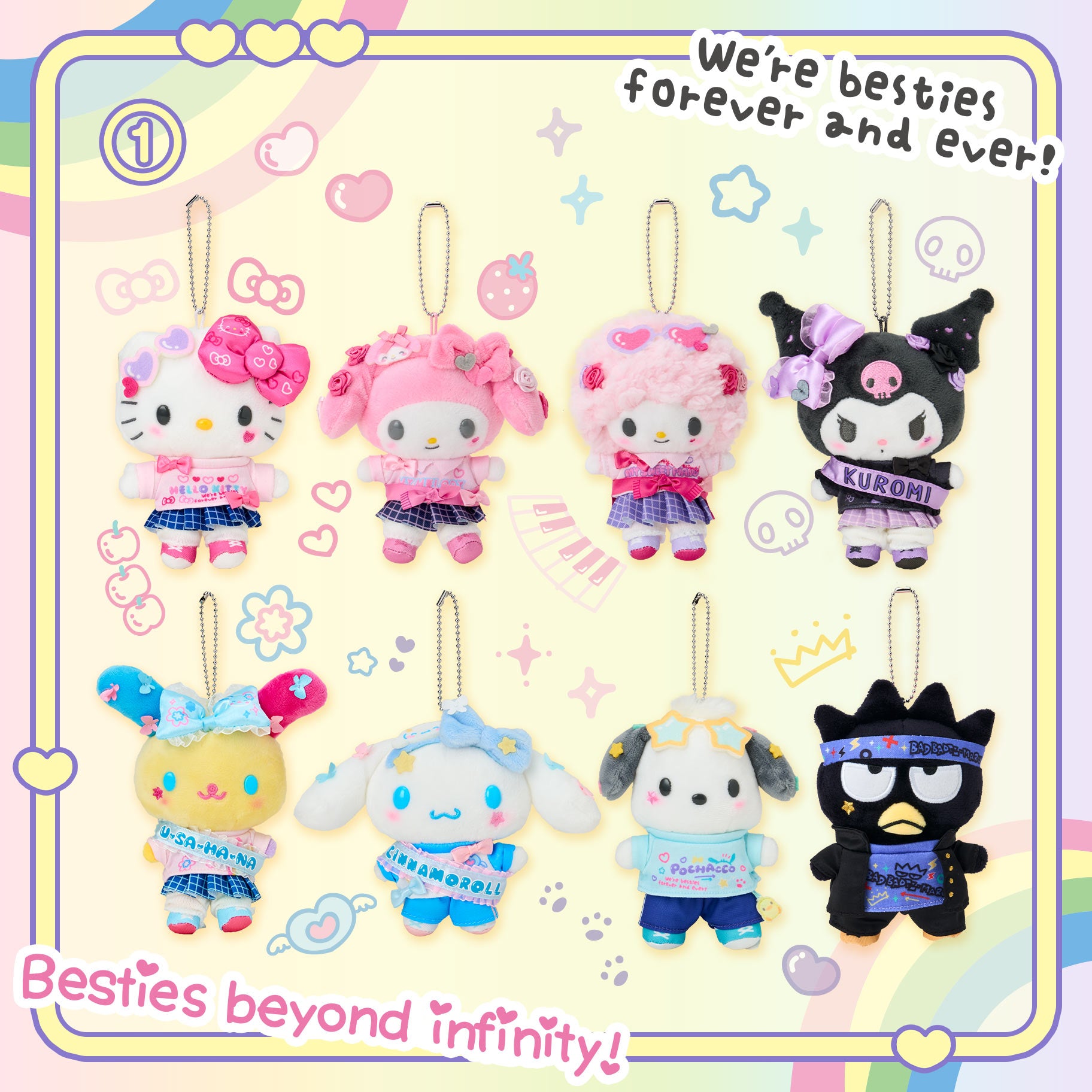 SANRIO Badtz-Maru Academy Sparkle Festival Mascot Holder Keychain