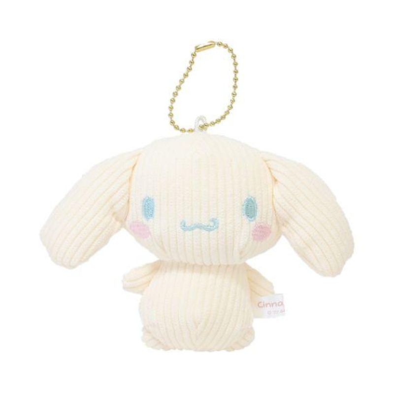 sanrio-cinnamoroll-corduroy-series-cream-mascot-holder-keychain