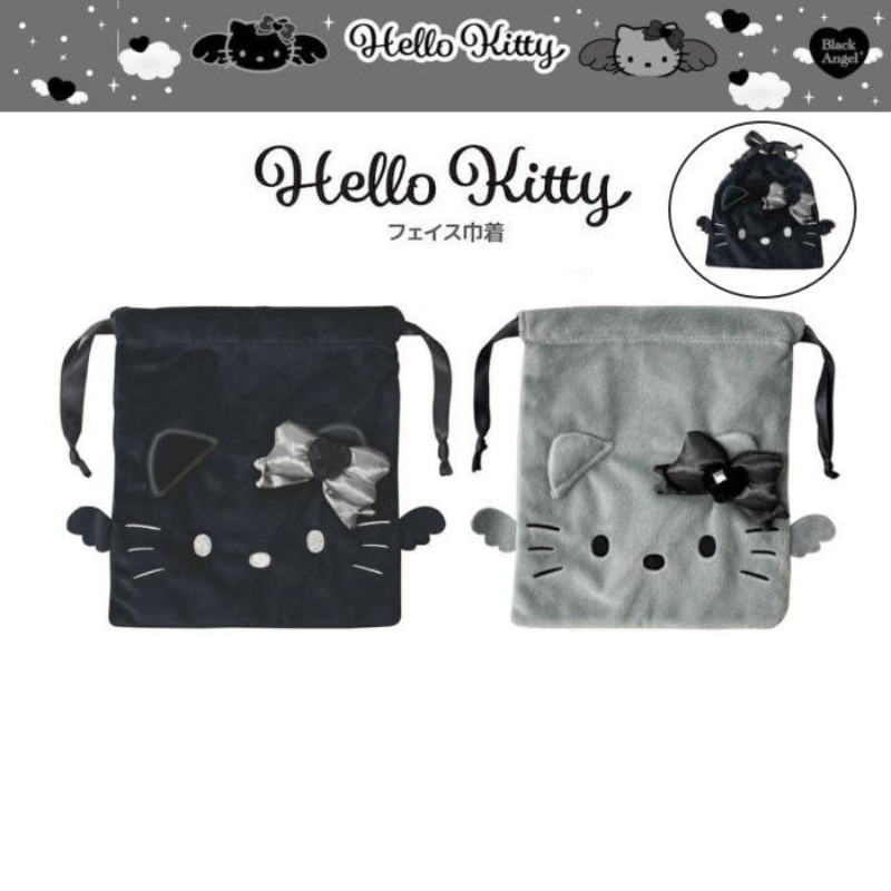 sanrio-hello-kitty-black-angel-black-draw-string-bag