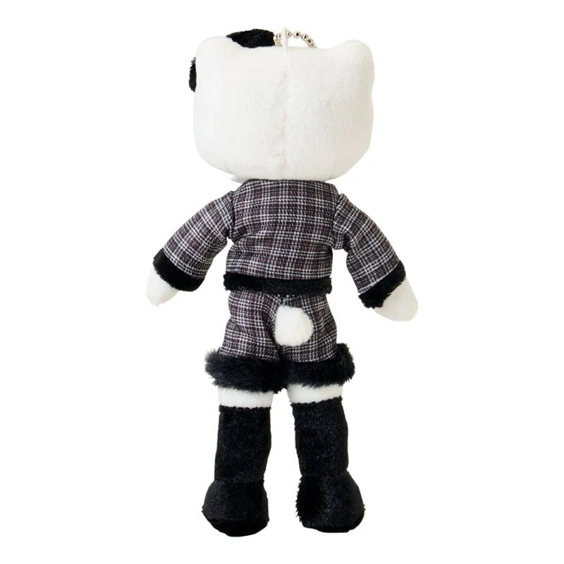 sanrio-hello-kitty-closet-collection-long-leg-black-tweed-mascot-holder-keychain