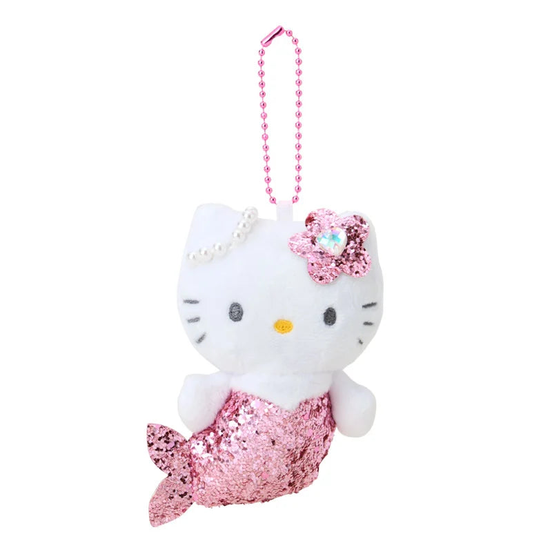 sanrio-hello-kitty-fantasy-series-mermaid-pink-glitter-mascot-holder-keychain