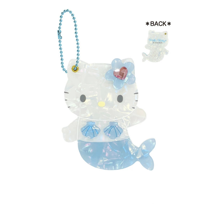 sanrio-hello-kitty-fantasy-series-mermaid-shell-mirror-blue-keychain