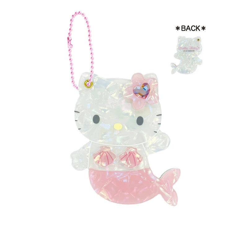 sanrio-hello-kitty-fantasy-series-mermaid-shell-mirror-pink-keychain